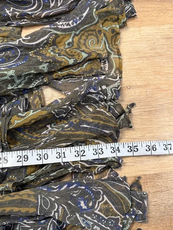 Vintage Y2K ECI New York Silk Paisley Asymmetrical Handkerchief Ruffle Skirt Sma - Picture 7 of 9